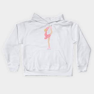 Pink figure skater biellmann spin Kids Hoodie